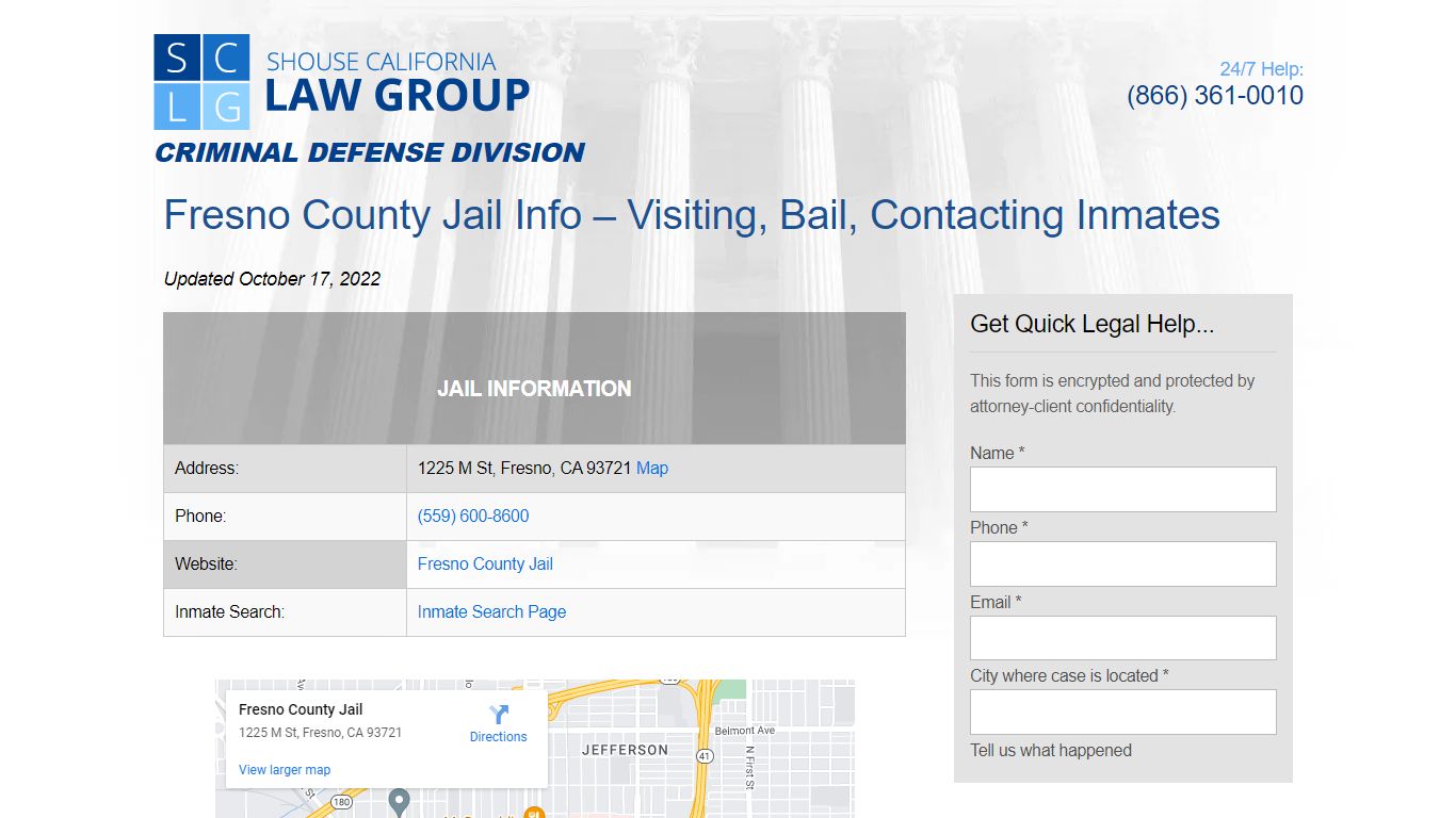 Fresno County Jail Info – Visiting, Bail, Contacting Inmates