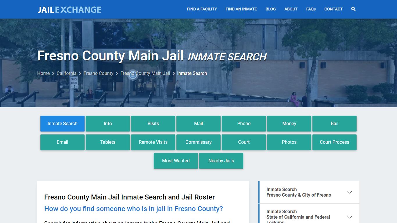 Fresno County Main Jail Inmate Search - Jail Exchange